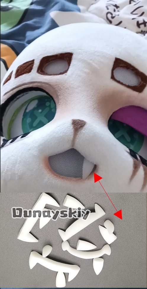 Cosplay Prop 3D Print Settings - 毛皮のような 3D 印刷けもの着ぐるみ偽の歯コスプレ衣装アクセサリー 2 個/4 個